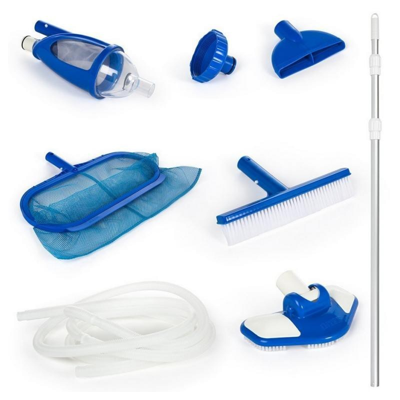 Zestaw do czyszczenia basenu de Lux INTEX 28003 – szczotka, siatka, odkurzacz, wąż, drążk