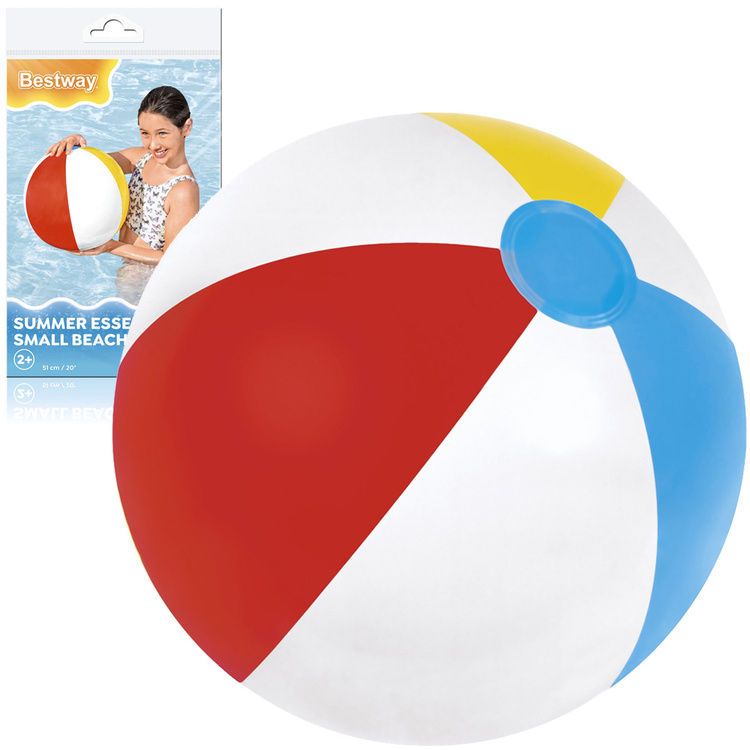Bestway piłka plażowa w paski 51cm - zdjęcie produktu z opakowaniem