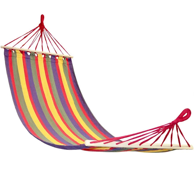 Hamak ogrodowy 1-osobowy 200x80 cm z drążkiem różnokolorowy