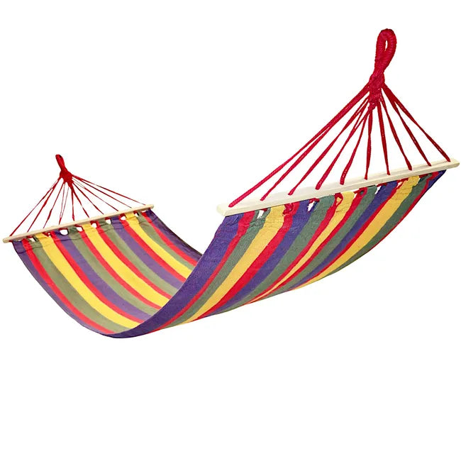 Hamak ogrodowy 1-osobowy 200x80 cm z drążkiem różnokolorowy